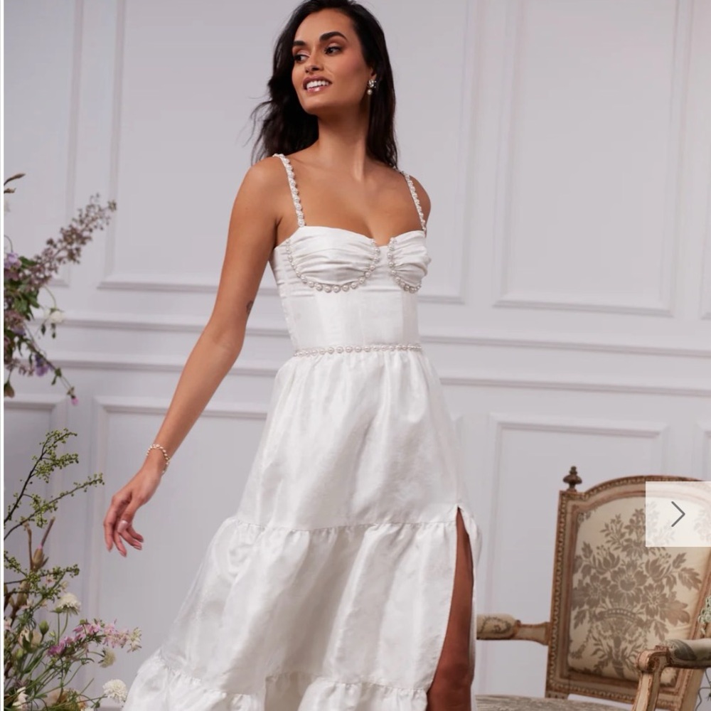 V. Chapman White Maxi Dress with Slit